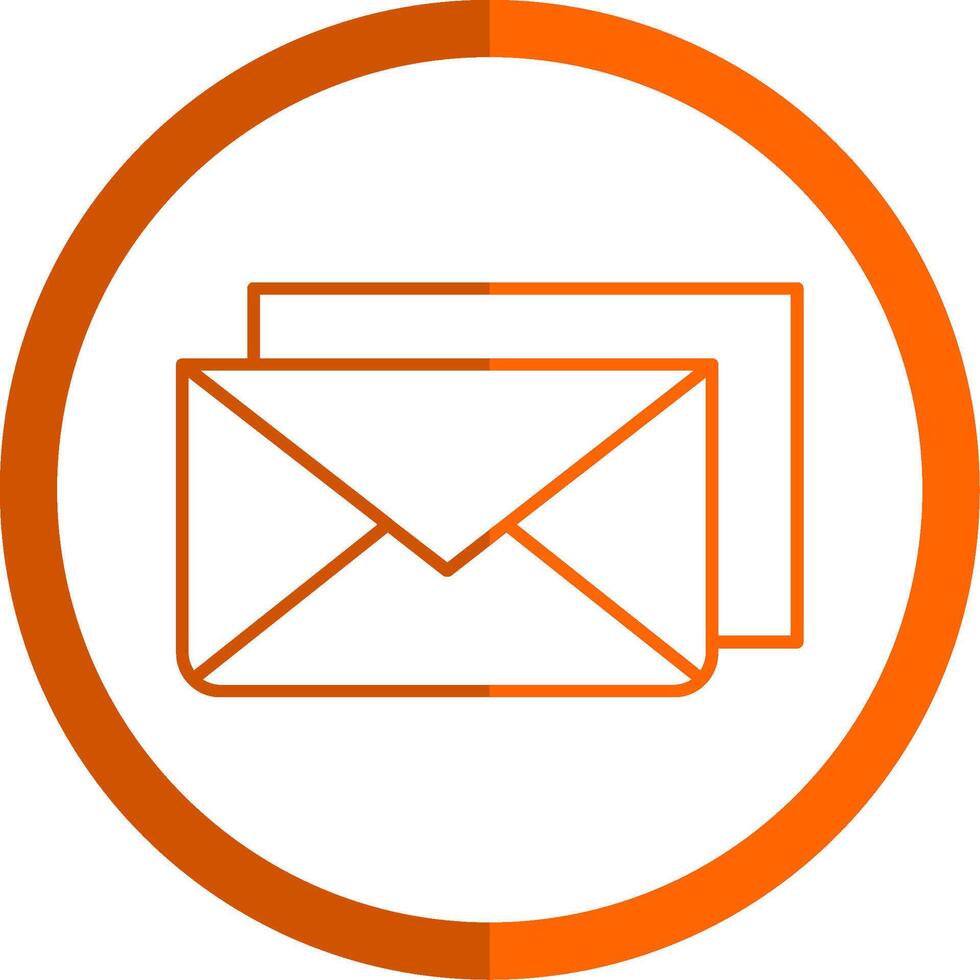 correo electrónico línea naranja circulo icono vector
