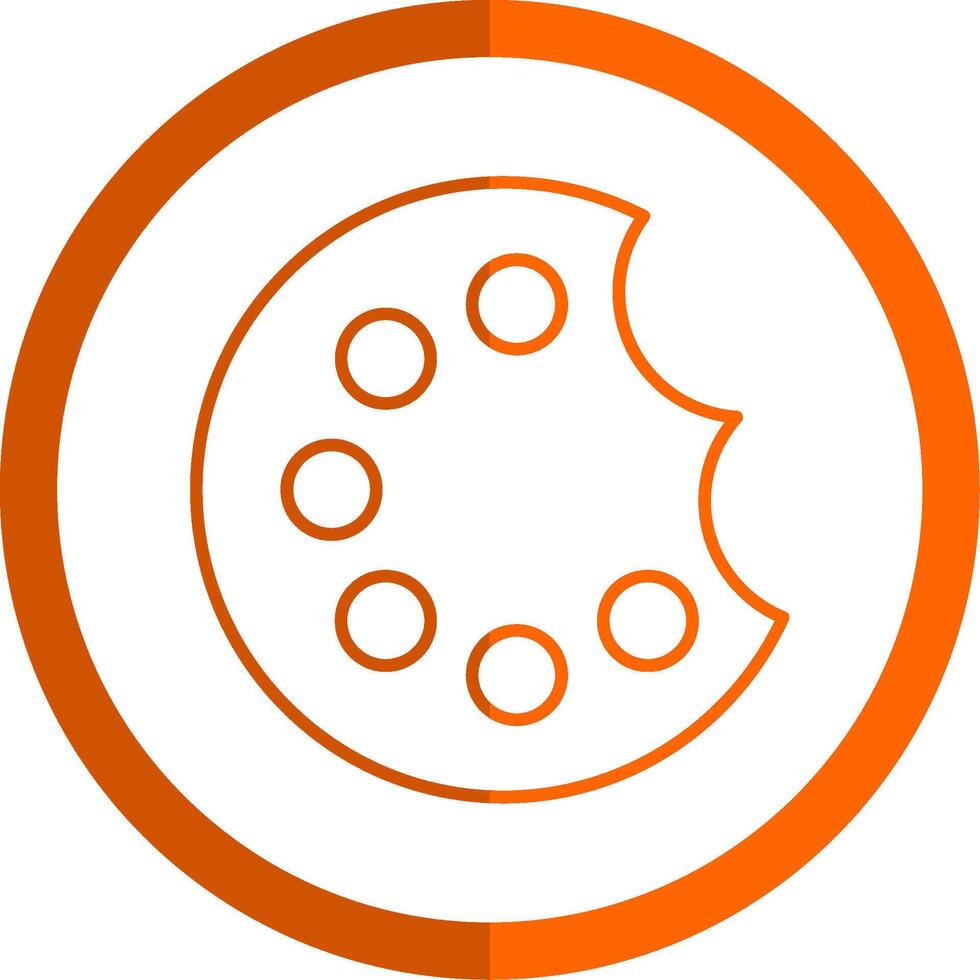 Painting Palette Line Orange Circle Icon vector