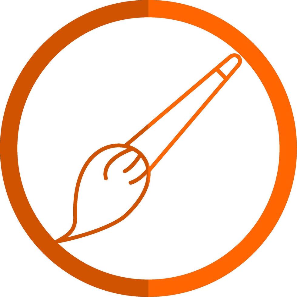 Brush Line Orange Circle Icon vector