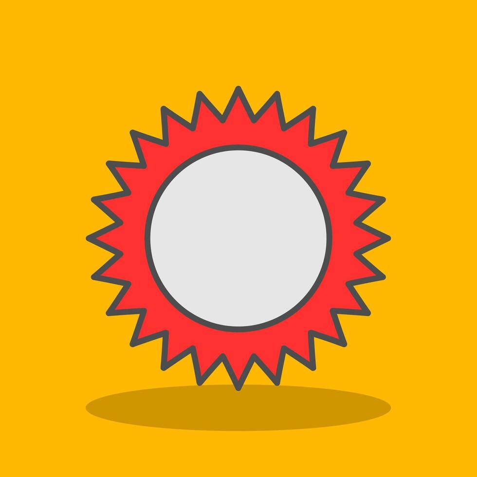 Sun Filled Shadow Icon vector