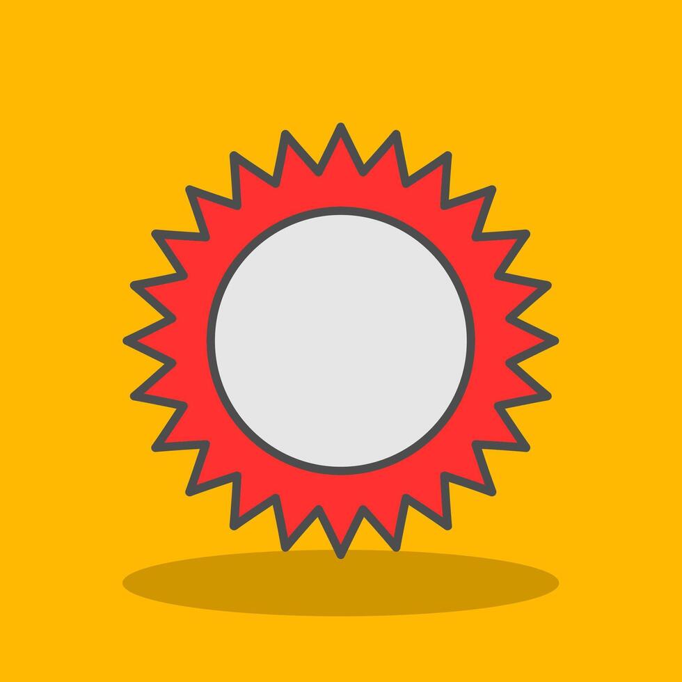 Sun Filled Shadow Icon vector