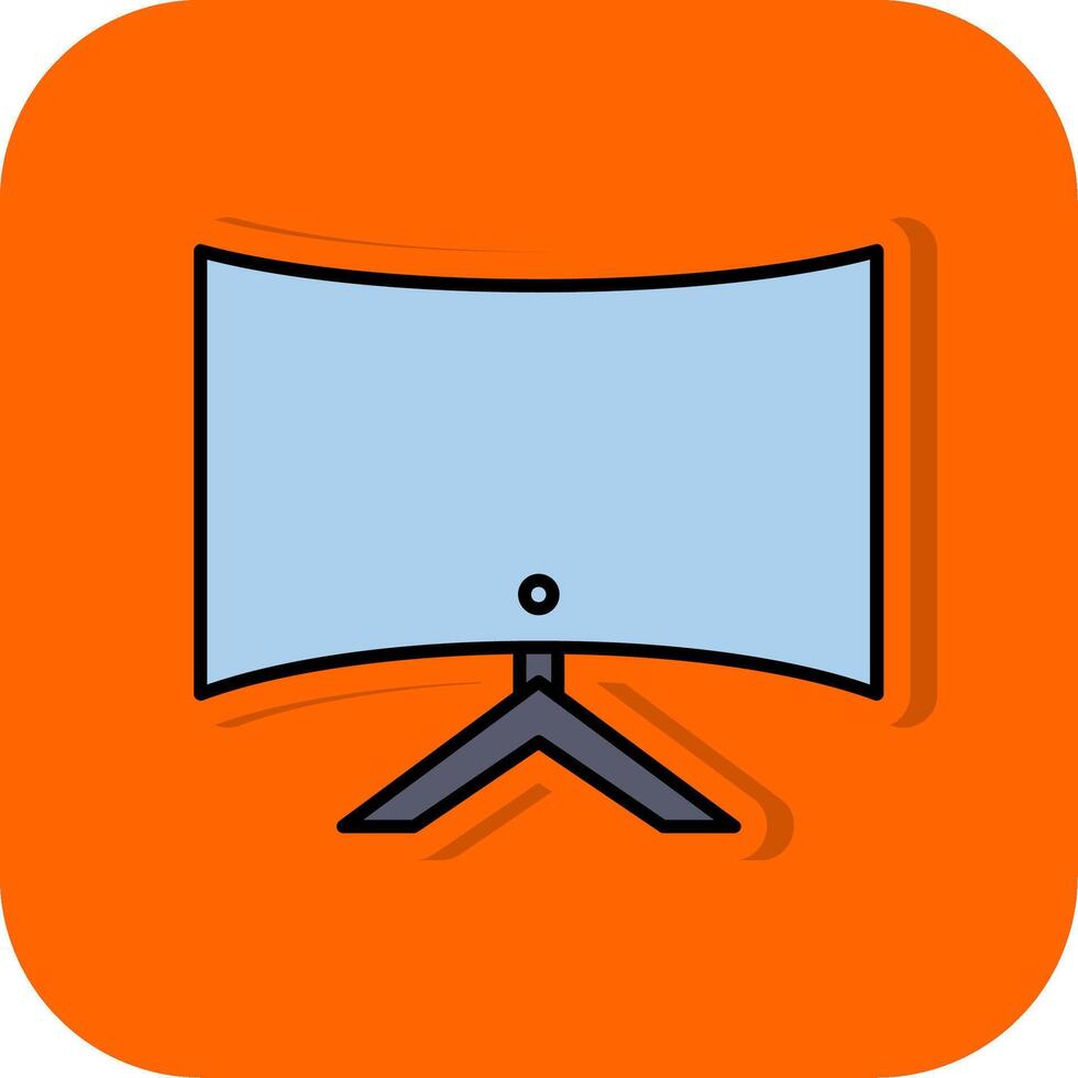 Computer Filled Orange background Icon vector