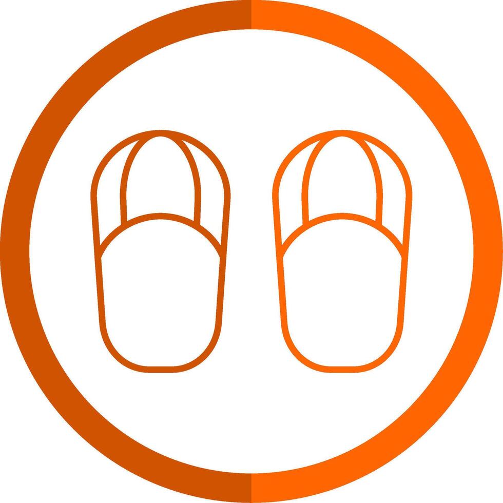 Sandals Line Orange Circle Icon vector