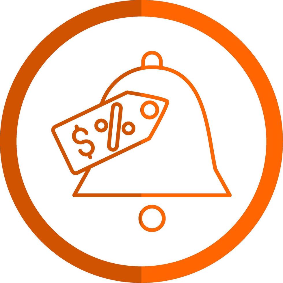 Bell Line Orange Circle Icon vector