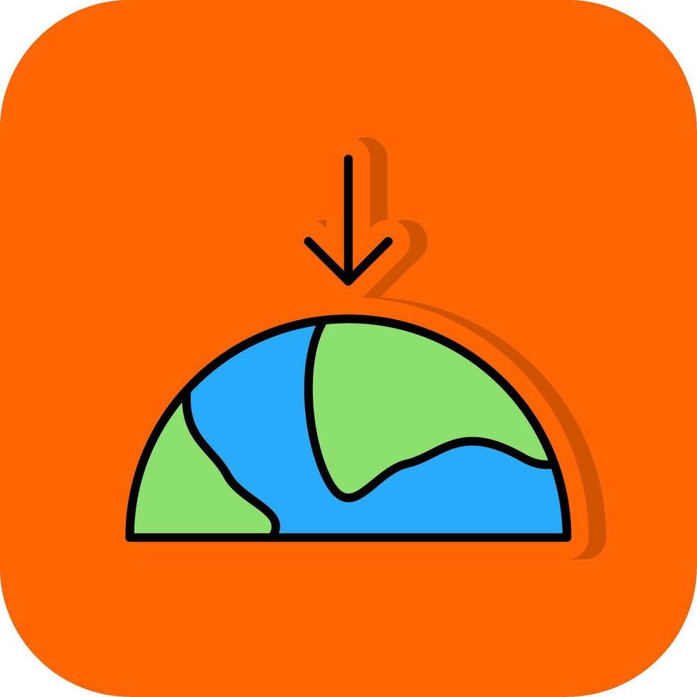 Gravity Filled Orange background Icon vector