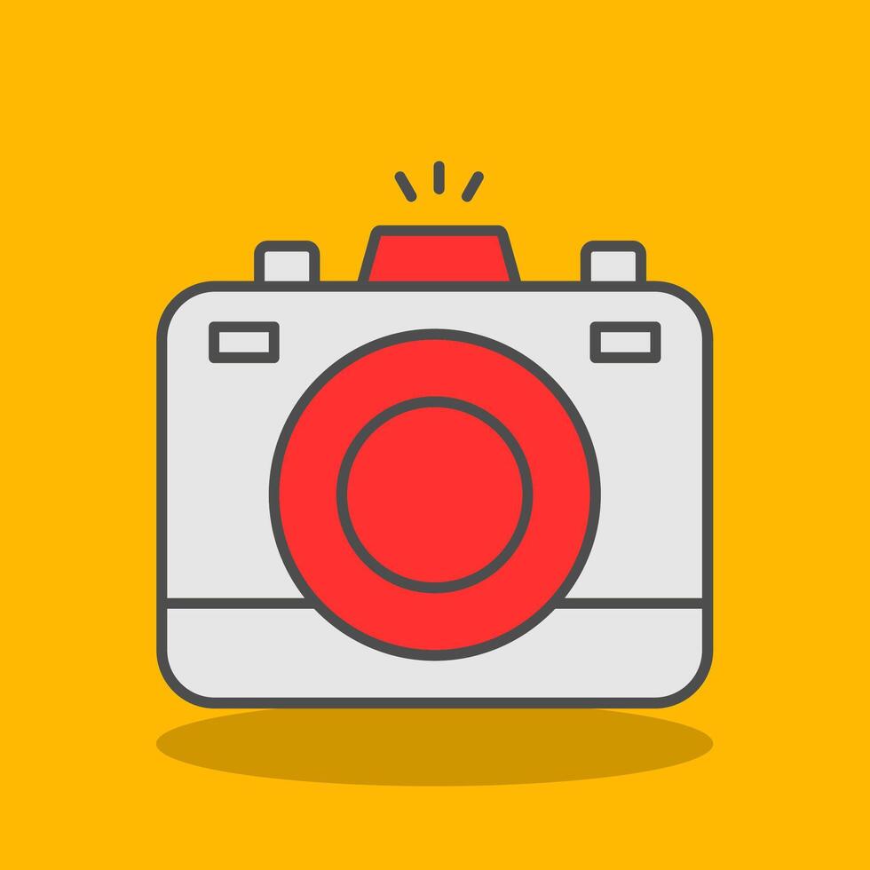 Photo Camera Filled Shadow Icon vector