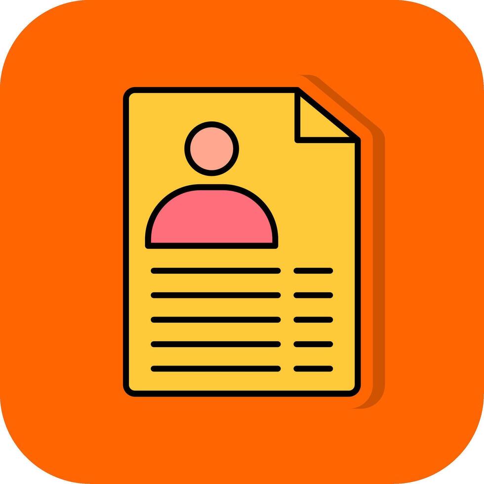 documento lleno naranja antecedentes icono vector