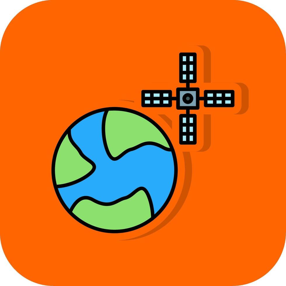 Satellite Filled Orange background Icon vector