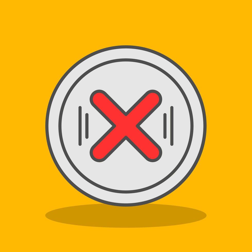 Cancel Filled Shadow Icon vector