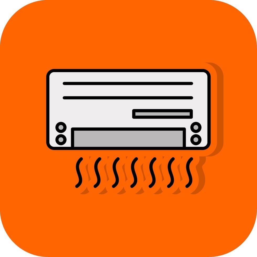 Air Conditioner Filled Orange background Icon vector