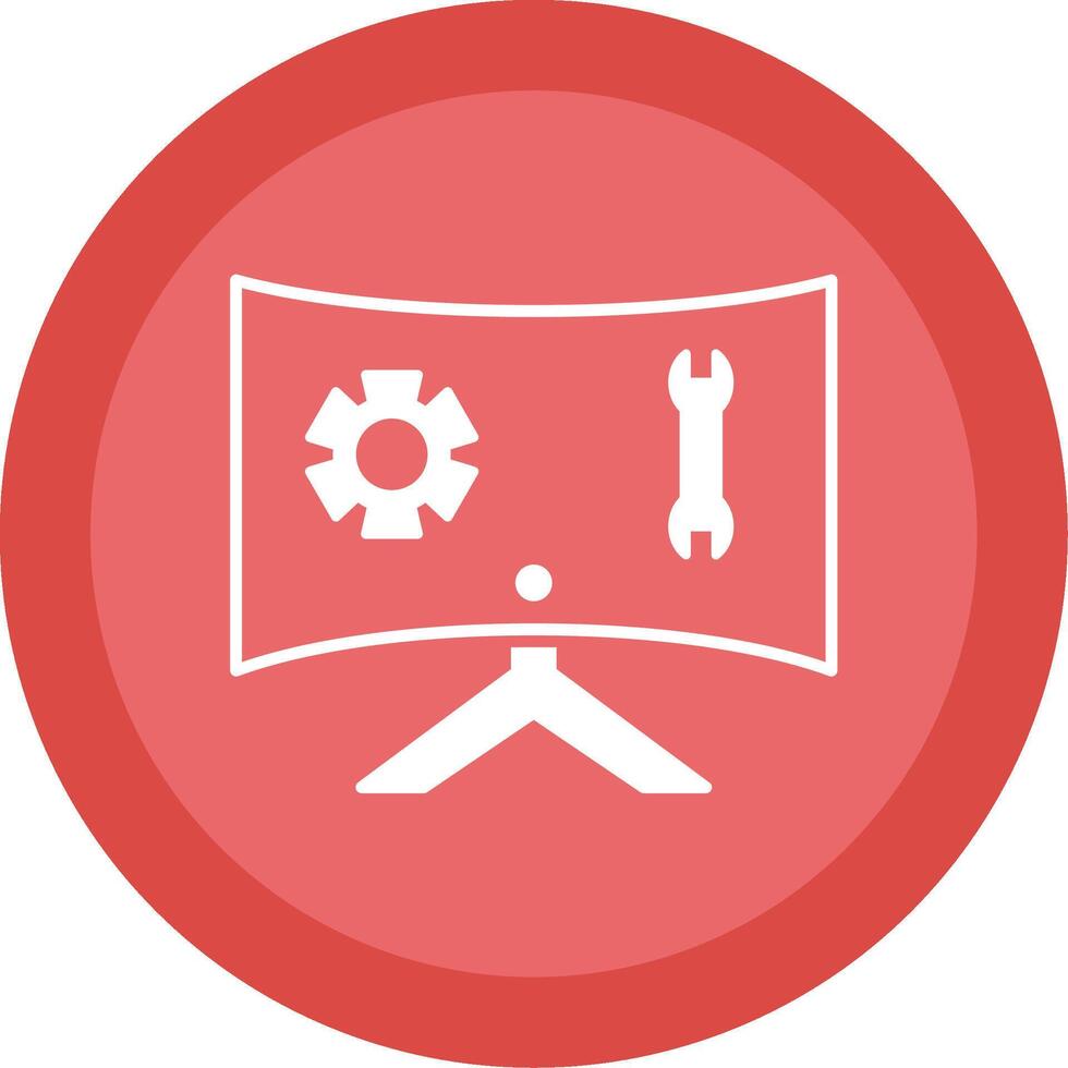 Technical Support Glyph Multi Circle Icon vector