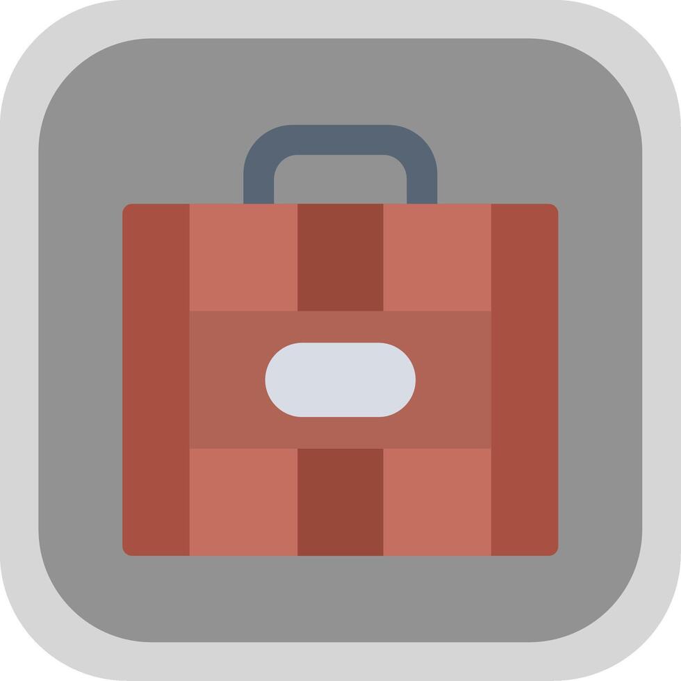 Suitcase Flat Round Corner Icon vector
