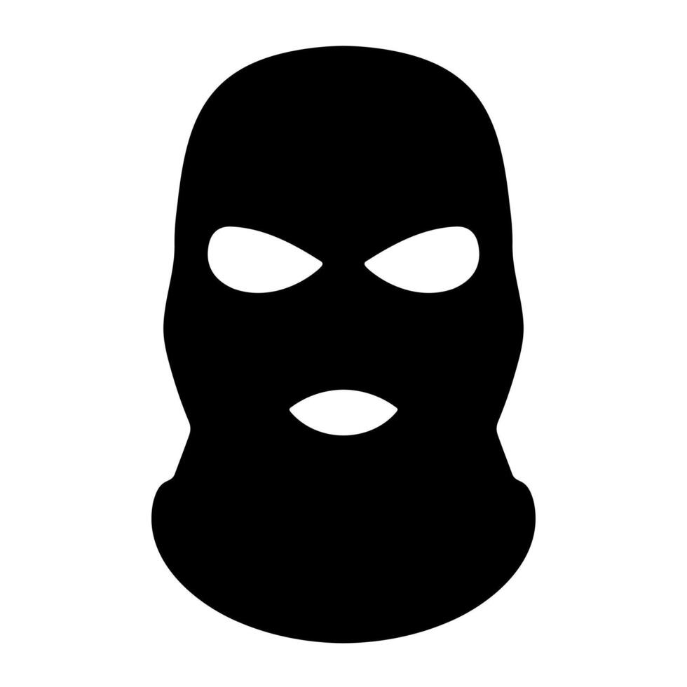 Black Terrorist Mask icon, logo, sticker template vector