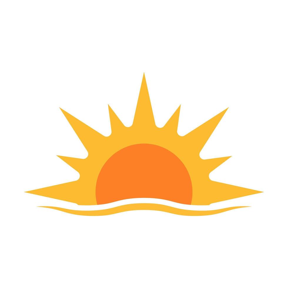 A half sun is setting downwards icon sunset concept for graphic design, logo, website, social media, mobile app, UI illustration vector
