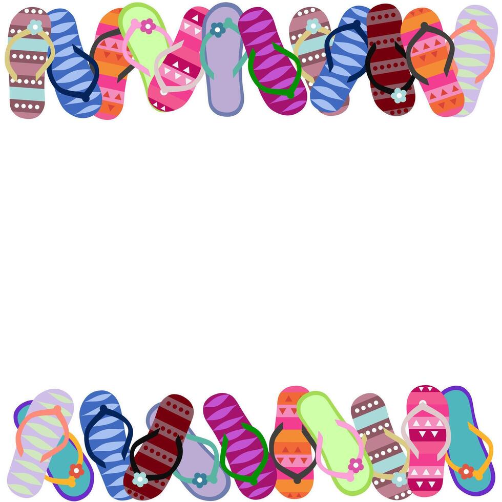 Flip flops frame. Isolated design. Empty space for text. vector