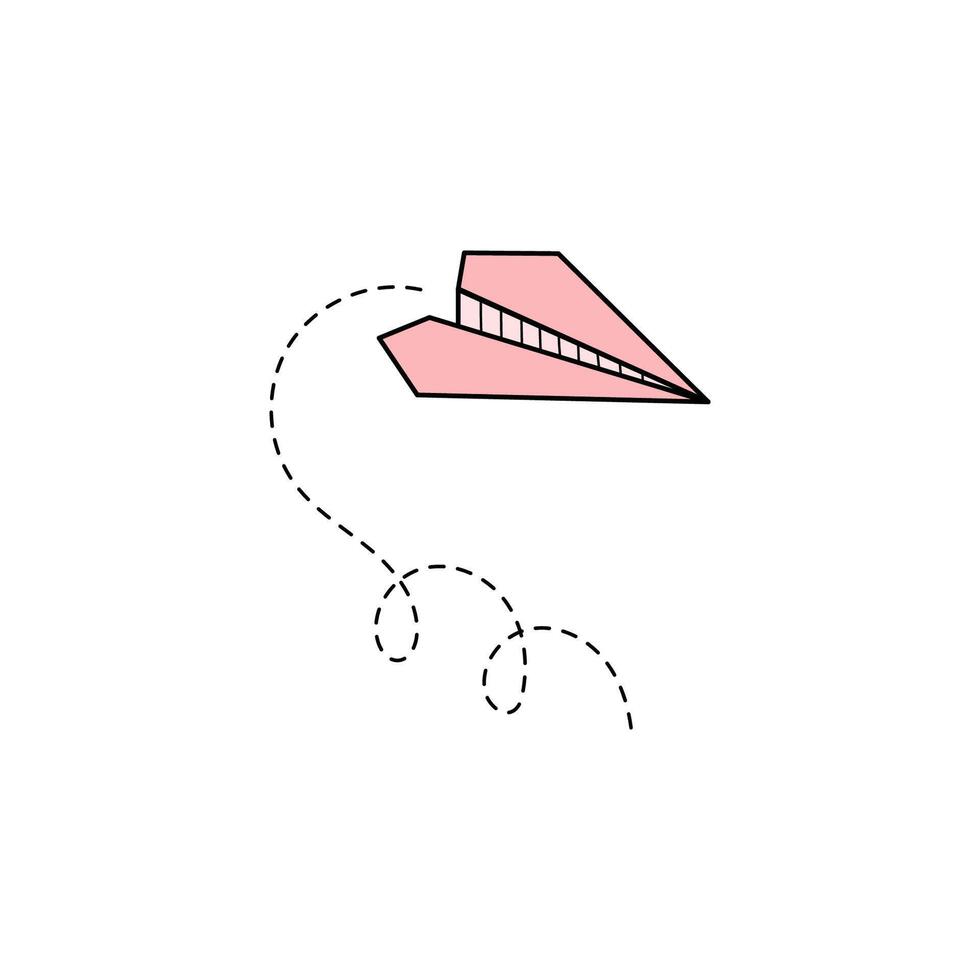 Paper airplane icon. Doodle outline vector