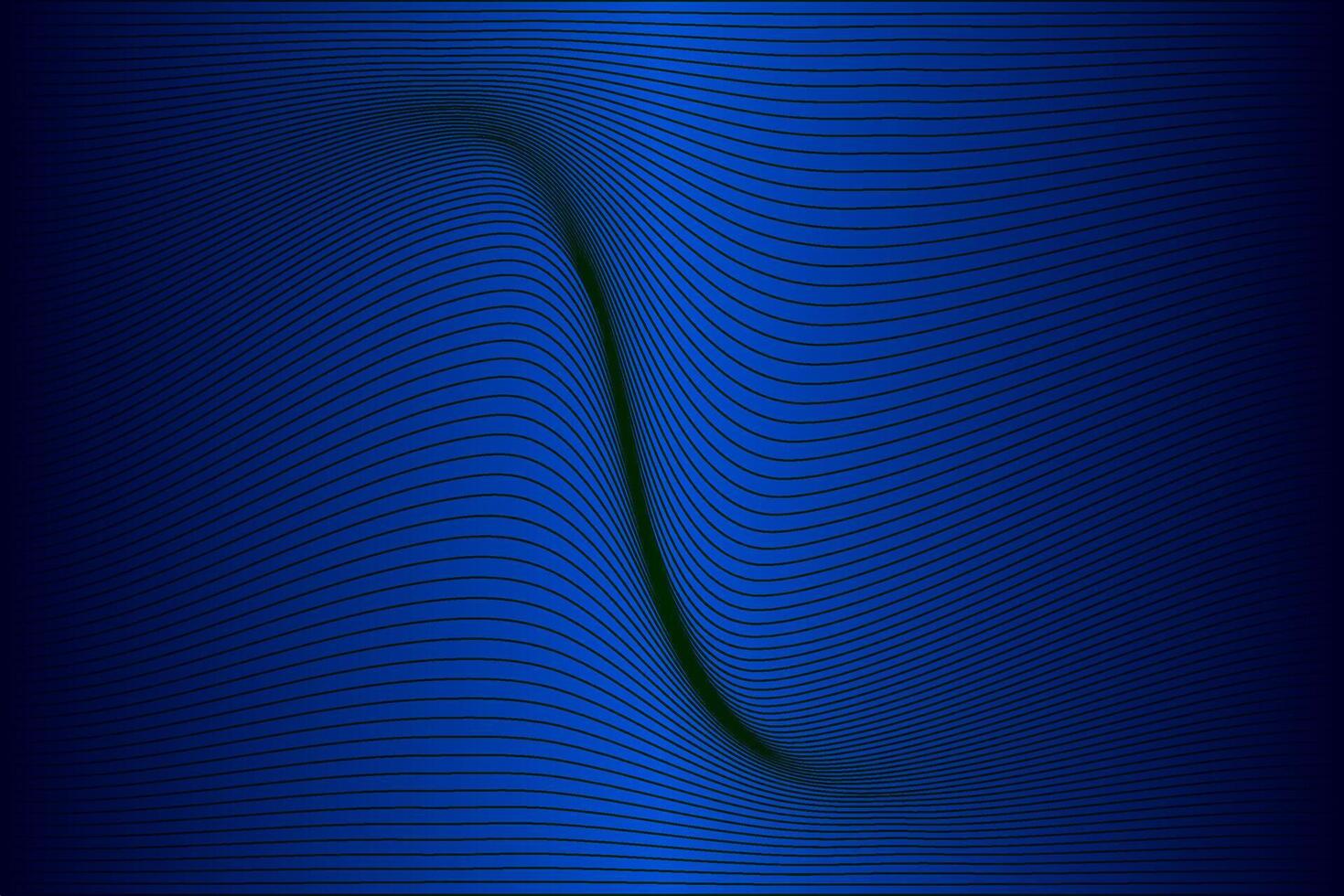 Abstract wave lines with a gradient dark blue color background. Quiet background. vector