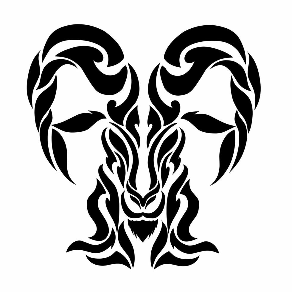 tribal art design sheep's head with horns vector