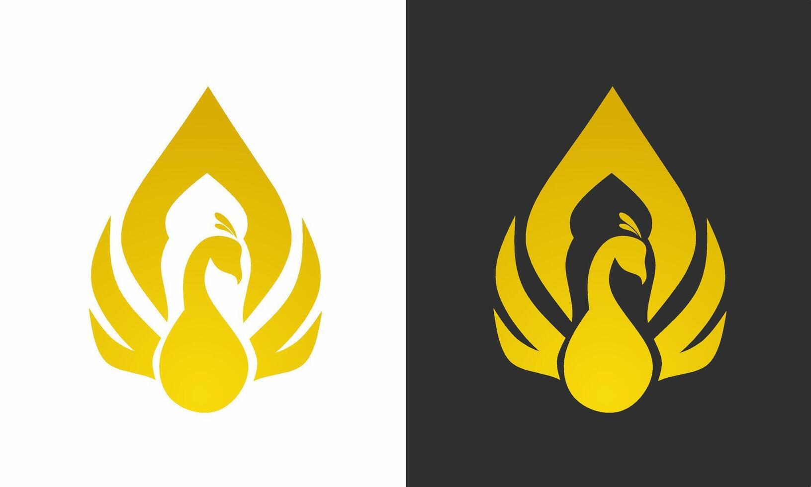illustration graphics of design template elegant golden peacock logo vector