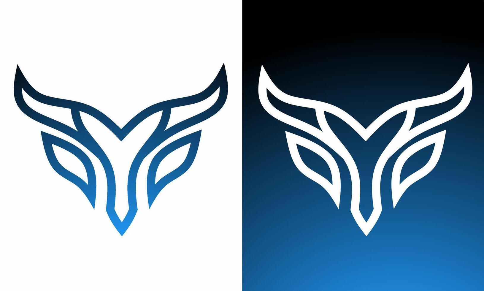 illustration graphics of template logo design line art abstract bull's head vector