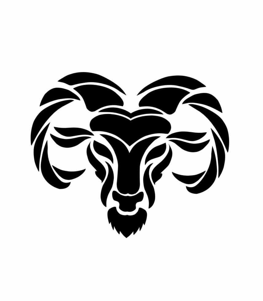 tribal art design sheep's head with horns vector