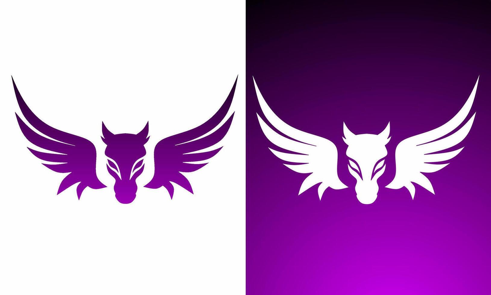 illustration graphics of template logo design Pegasus horse head with wings vector