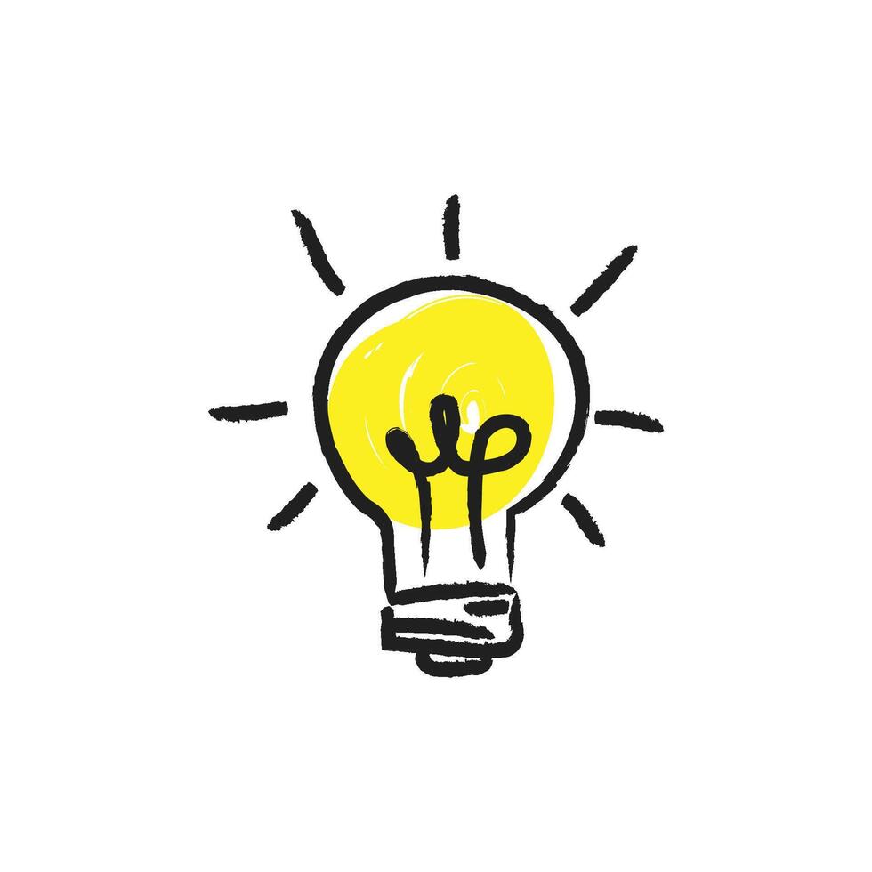 hand drawn illustration of a light bulb vector