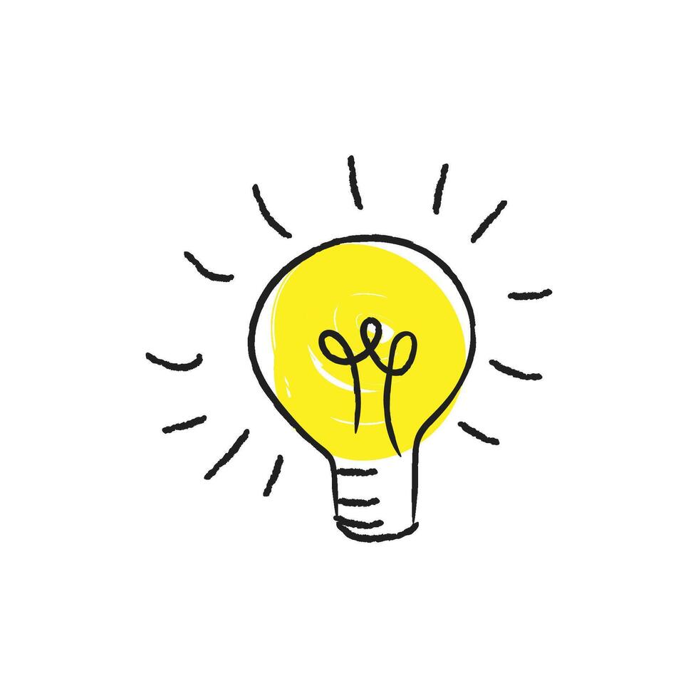 hand drawn illustration of a light bulb vector