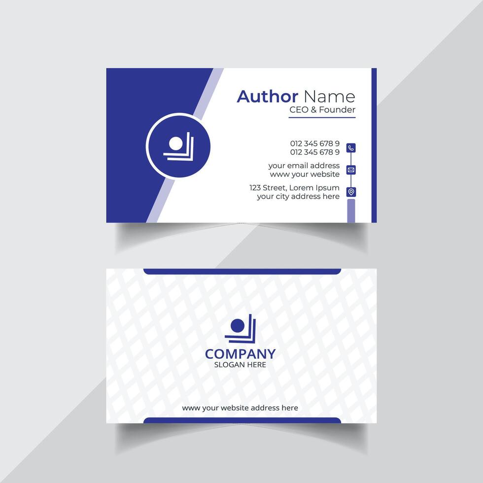 Corporate business card in blue color vector