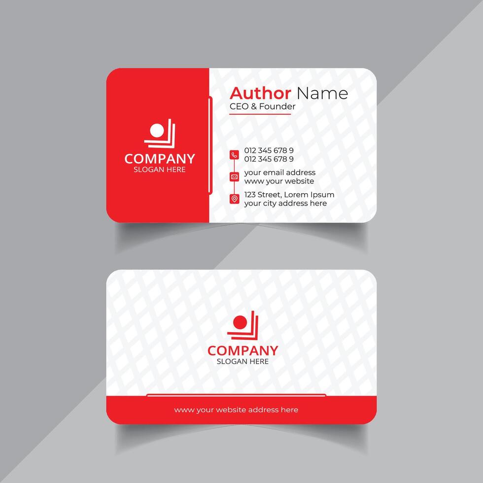 corporativo negocio tarjeta en rojo color vector