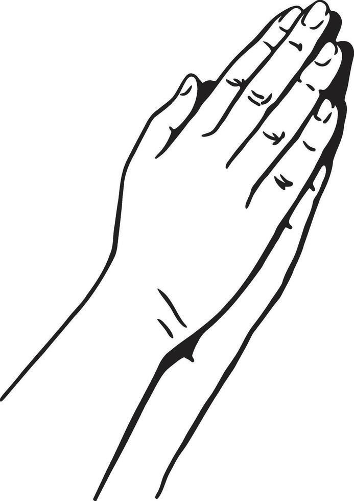 Praying hands one layer illustration vector