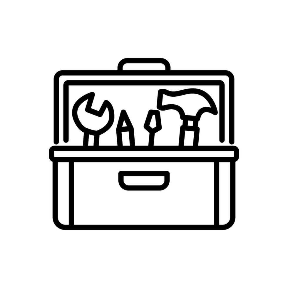 tool box icon in line style, isolated background vector