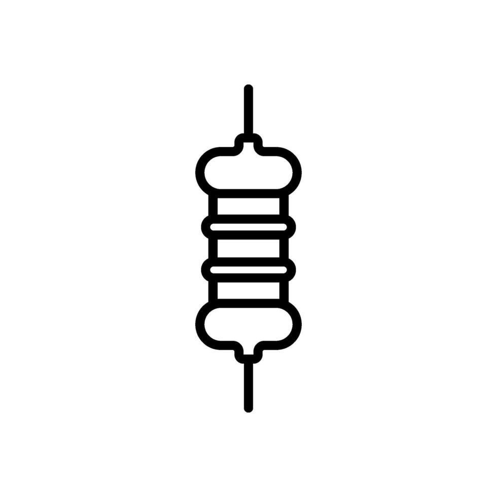 resistor icon , black line icon, isolated background vector