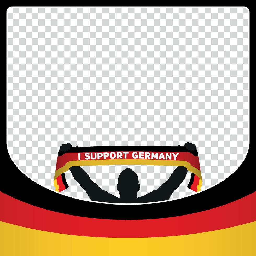 yo apoyo Alemania europeo fútbol americano campeonato perfil imagen marco pancartas para social medios de comunicación euro Alemania 2024 vector
