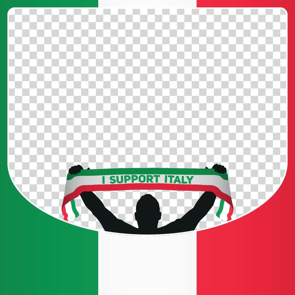 yo apoyo Italia europeo fútbol americano campeonato perfil imagen marco pancartas para social medios de comunicación euro Alemania 2024 vector