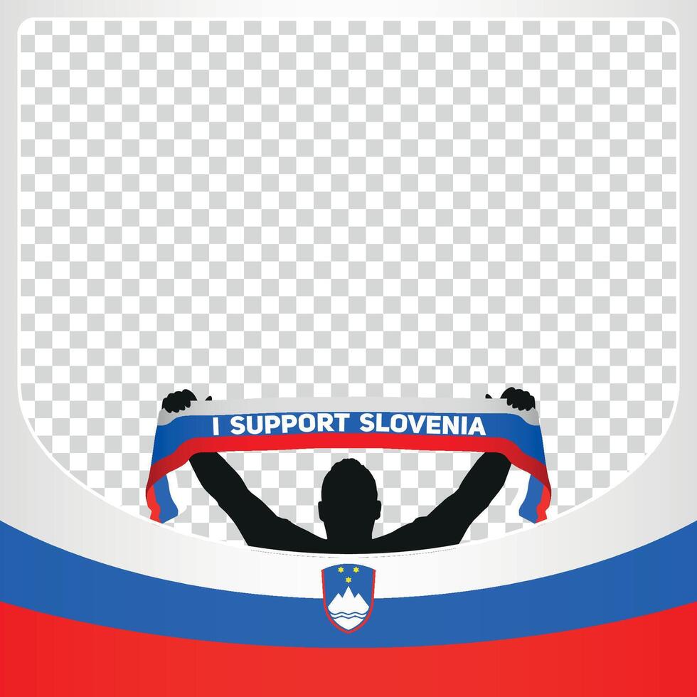 I support Slovenia european football championship profil picture frame banners for social media Euro germany 2024 vector