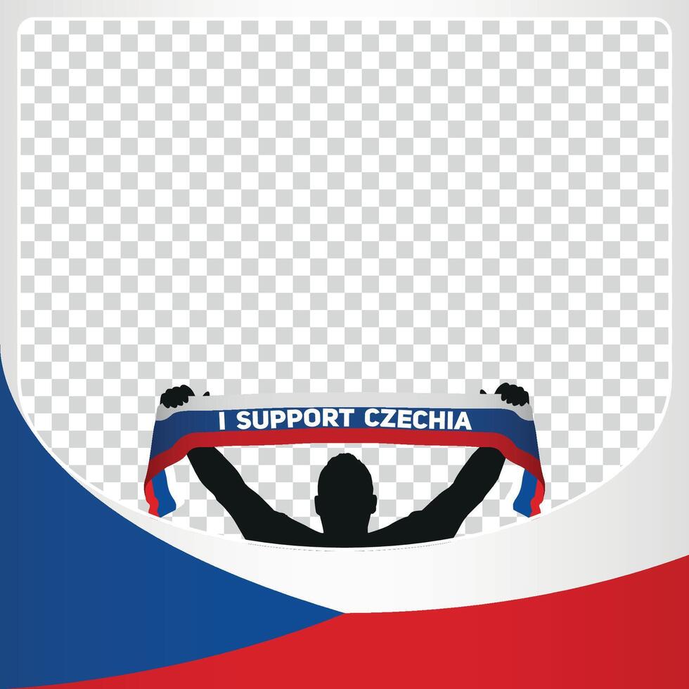 I support Czechia european football championship profil picture frame banners for social media Euro germany 2024 vector