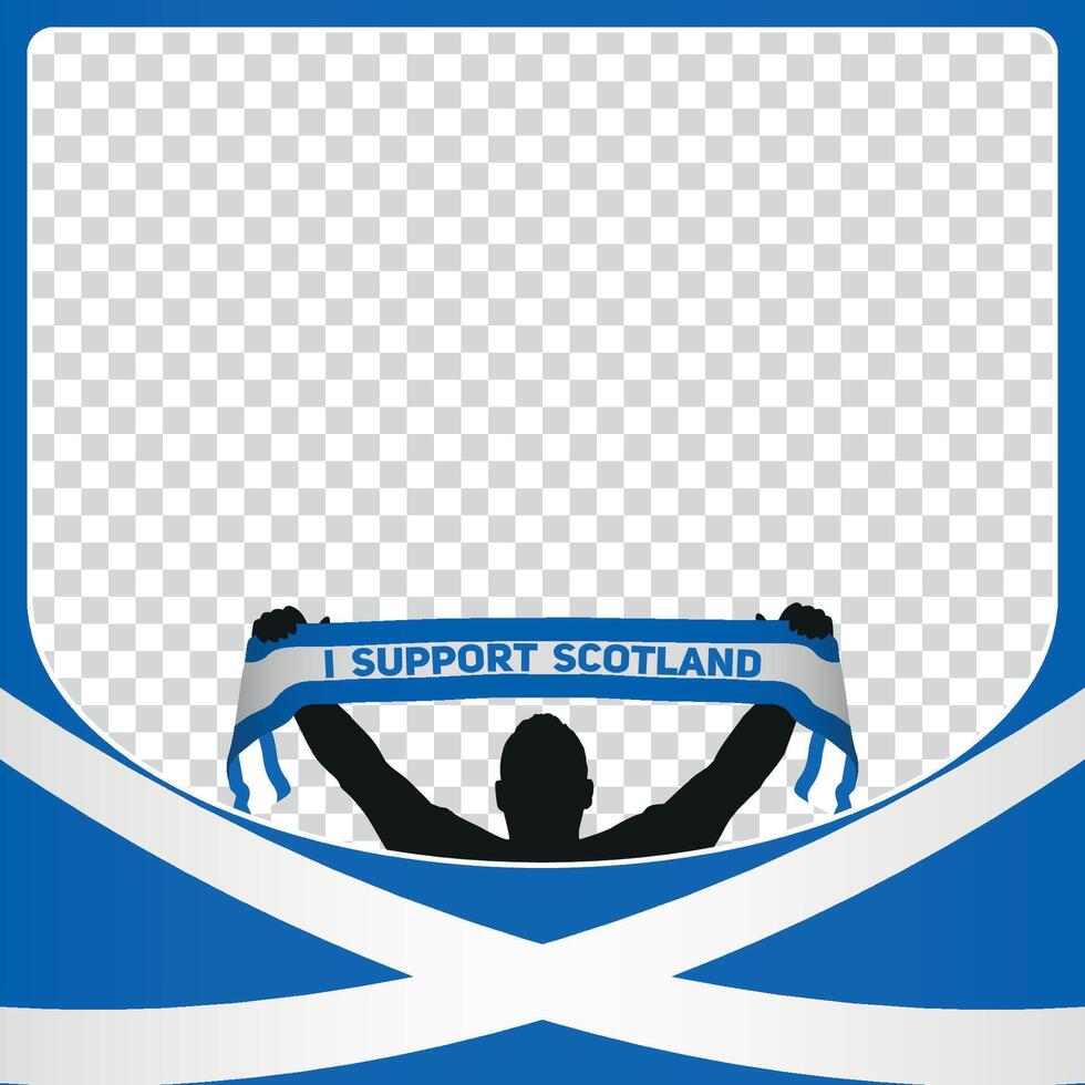 yo apoyo Escocia europeo fútbol americano campeonato perfil imagen marco pancartas para social medios de comunicación euro Alemania 2024 vector