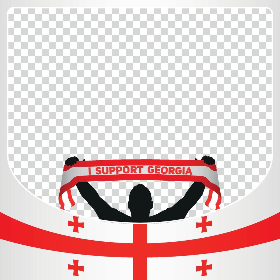 I support Georgia european football championship profil picture frame banners for social media Euro germany 2024 vector