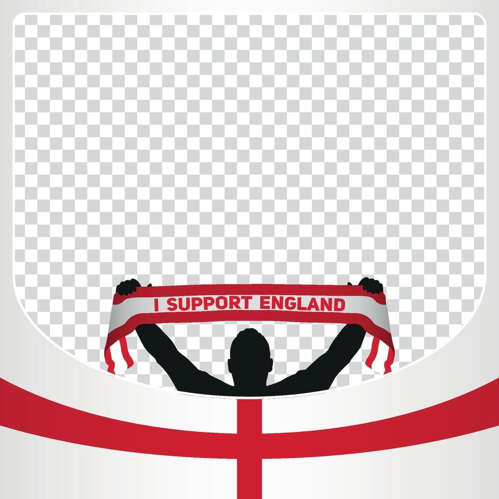 I support England european football championship profil picture frame banners for social media Euro germany 2024 vector