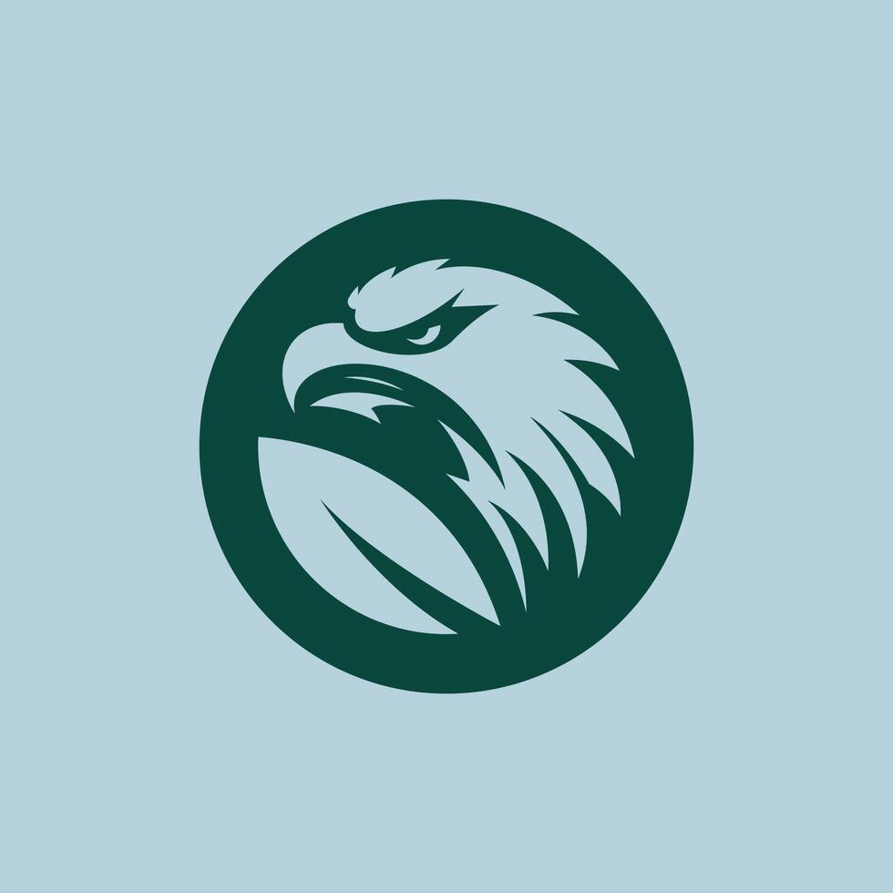 A majestic eagle logo design with leaf vector