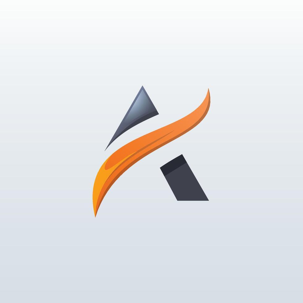 Unique abstract A letter gradient logo template vector