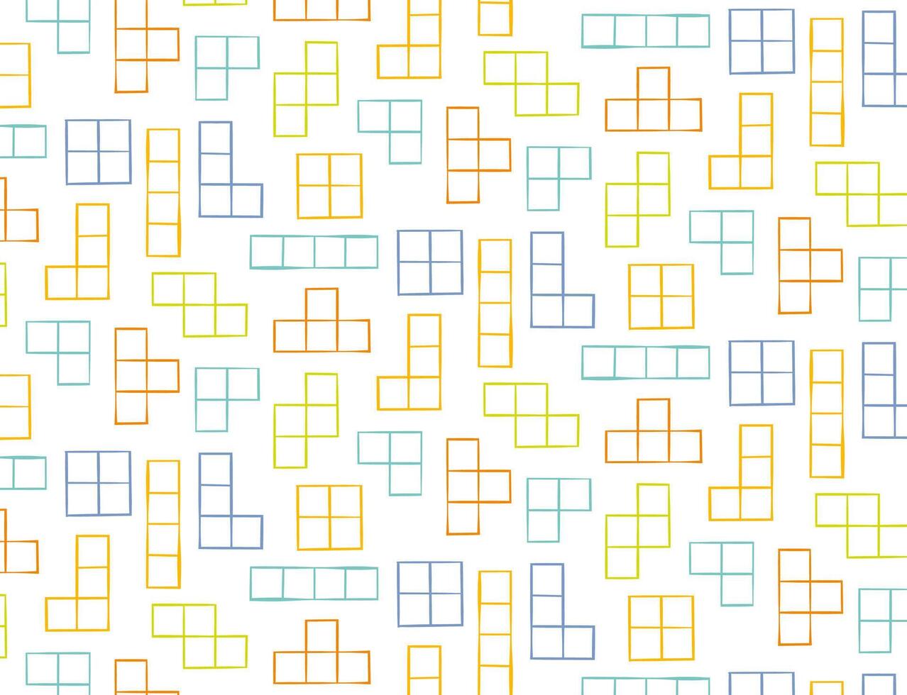 Tetris pattern on a white background. pattern game, design for paper and textiles. fun design for kids vector