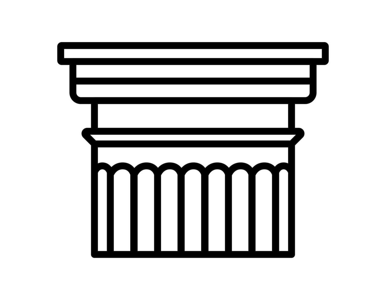 Temple column capital. Icon. Ancient Greek architecture. Building decoration. Monument. Outline image. isolated object. illustration. vector