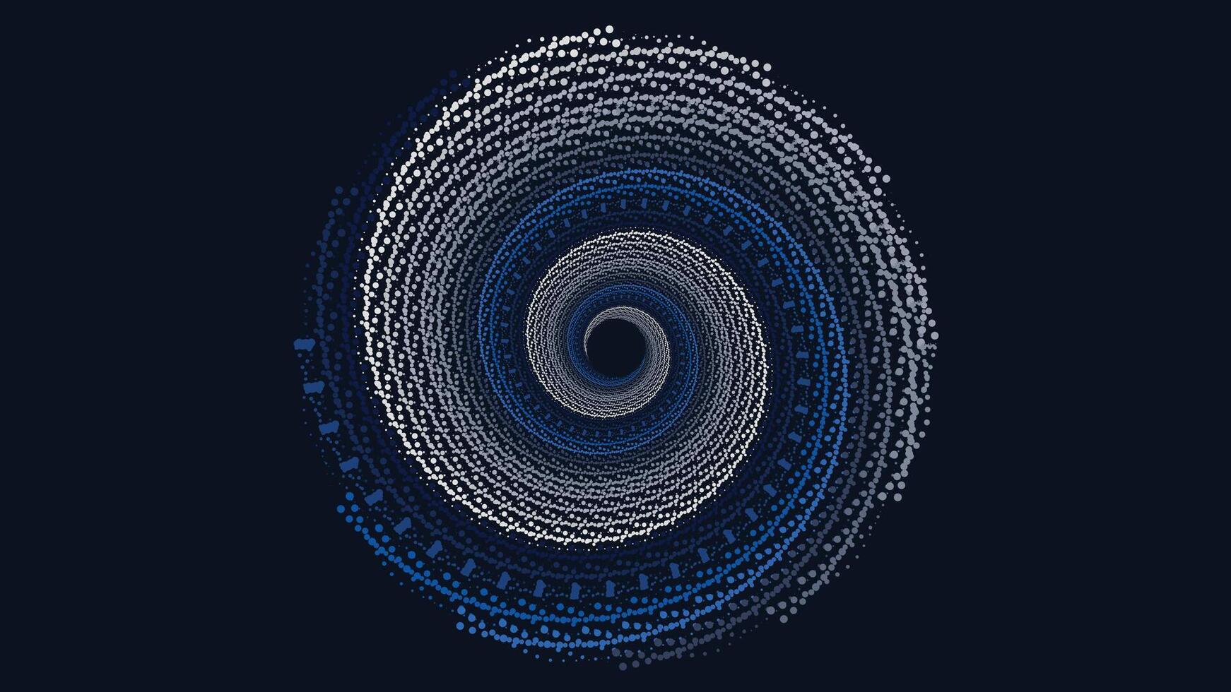 Abstarct spiral round vortex style creative data center background in dark blue color. This minimalist background can be used as a banner or wallpaper.It also can be presented as urgency. vector