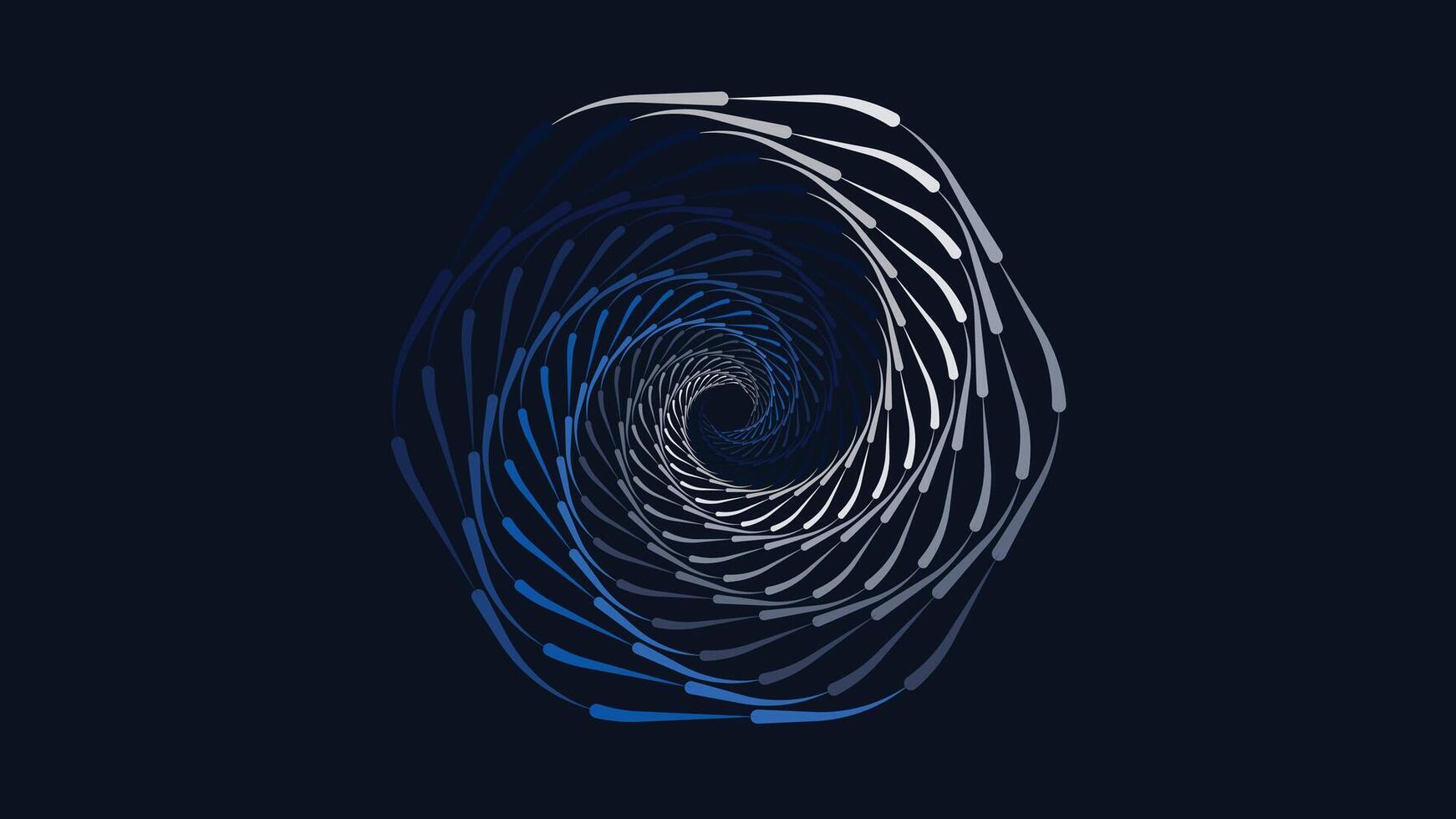 Abstarct spiral round vortex style creative data center background in dark blue color. This minimalist background can be used as a banner or wallpaper.It also can be presented as urgency. vector