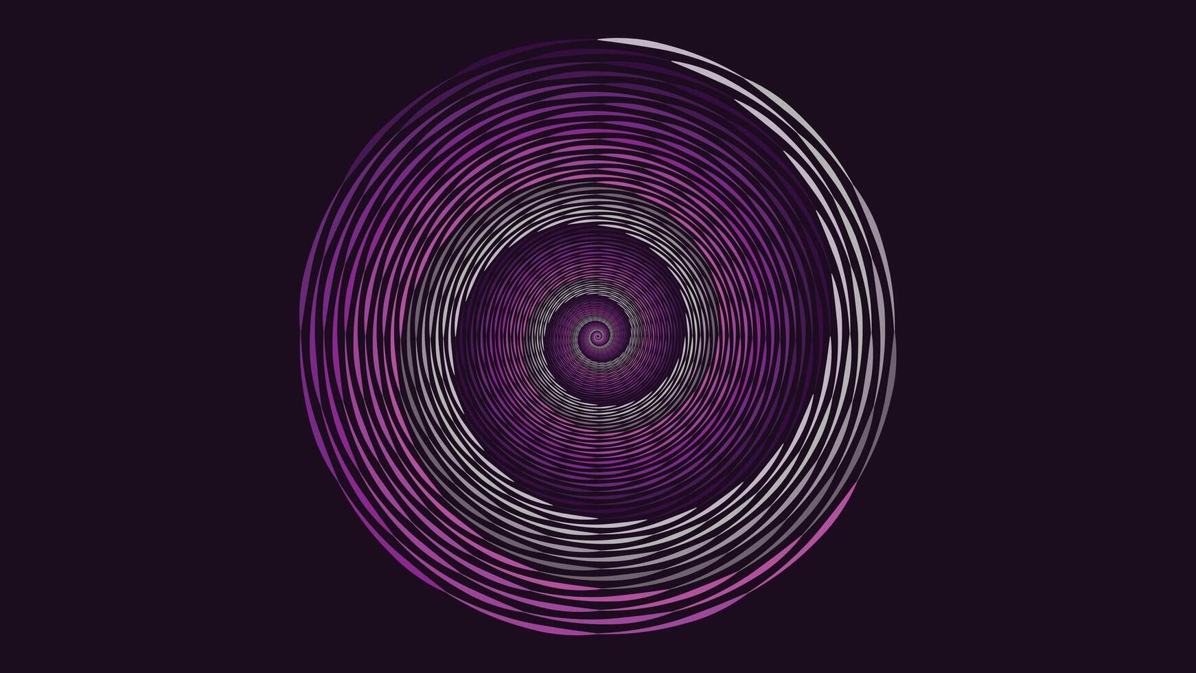 Abstarct spiral round vortex style background in dark purple color. vector