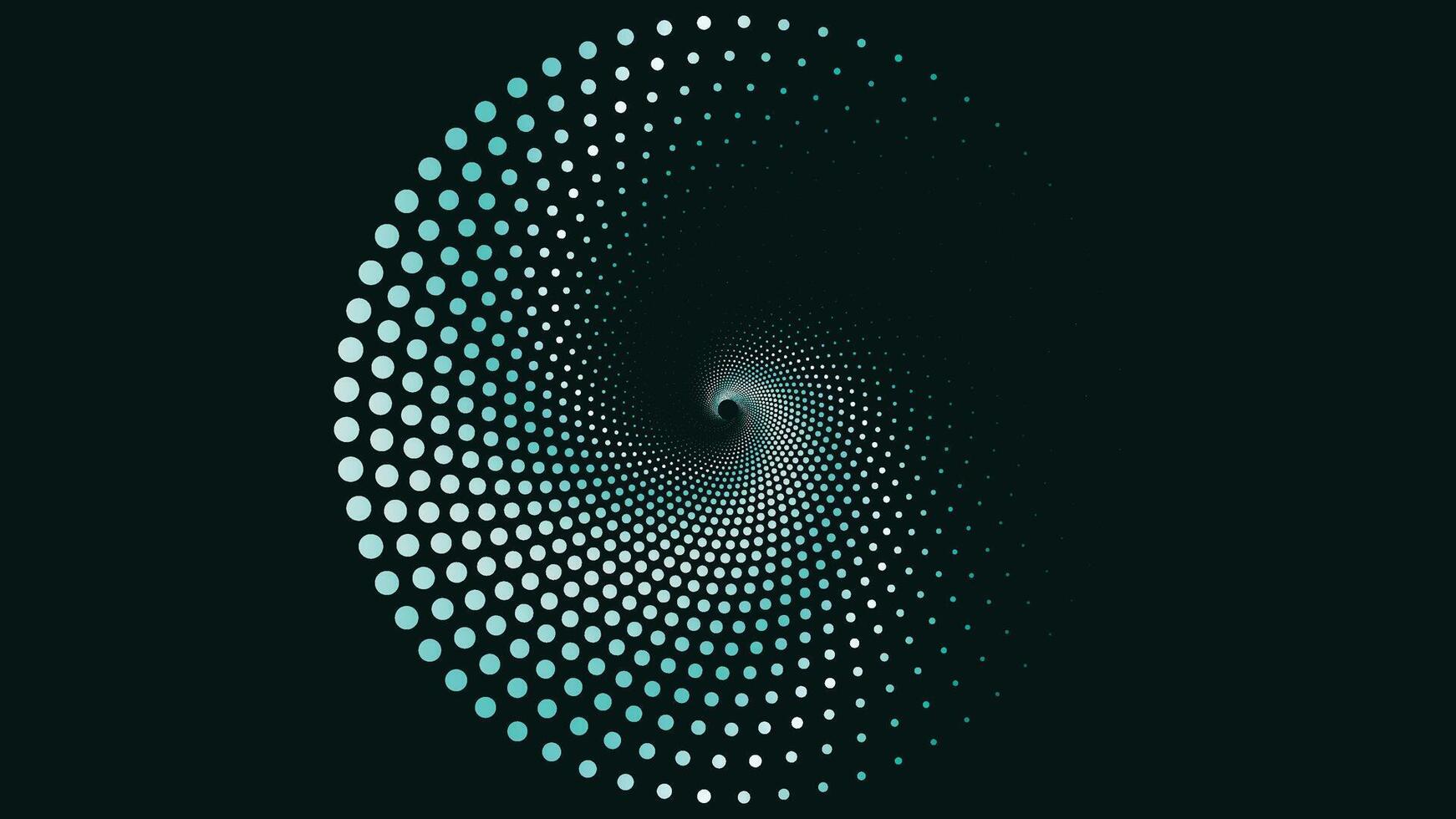 Abstract spiral round dotted vortex style logo background. in dark green.. vector