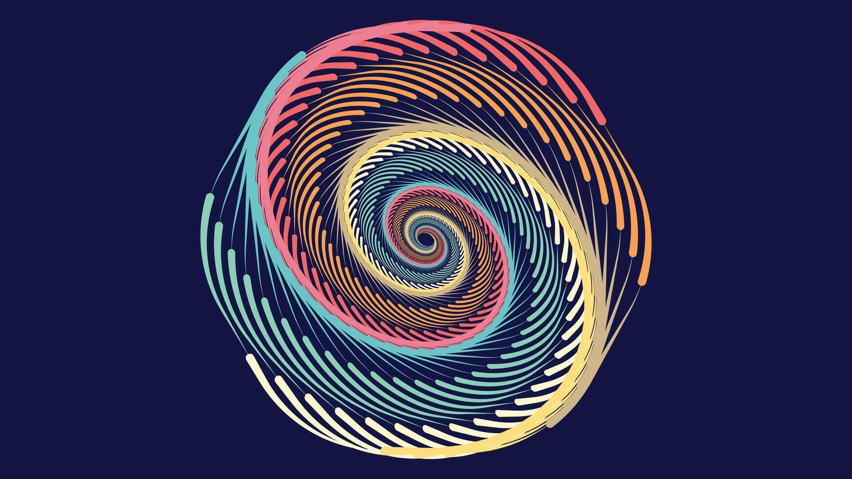 Abstract spiral spinning round vortex style urgency creative background. vector