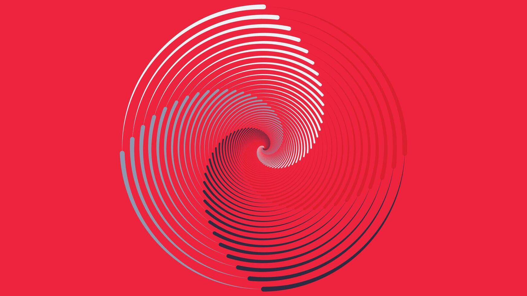 Abstract round vortex style spinning urgency red color contrast background. vector